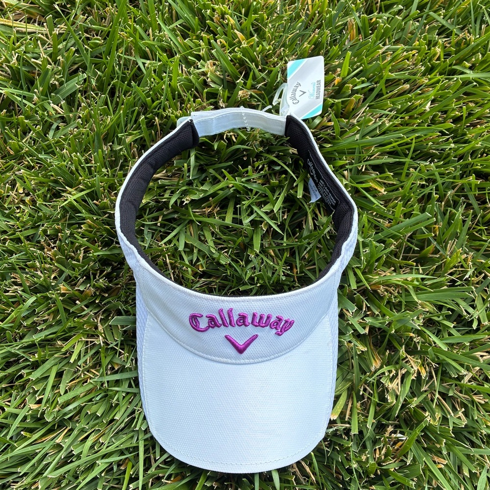 Callaway womans White Visor with Purple Logo